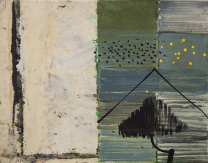 Fragment of Agnė Liškauskienė's exhibition Horizontal patches / scrapings