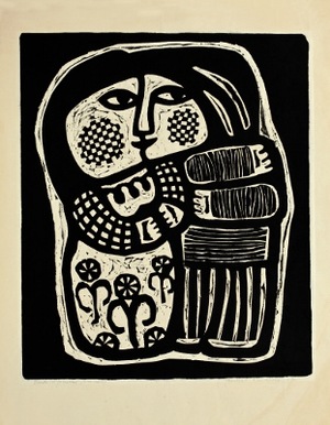 J. Klemkienė. “Onutė and Jonukas”. 1967, linocut, 60 x 49.