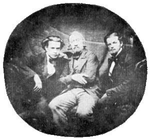 Pranciškus Andriolis with his sons Elvyras (on the left) and Erminijus (on the right) 1860.