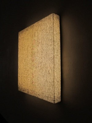 "Dedication to a painting". Wood, plastic, lamps, cotton, flax. 2013. Photo by P. Ramanauskas