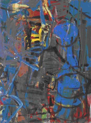A.Vaitkūnas. Composition with a pawn, oil on canvas 195x145, 2000 m.