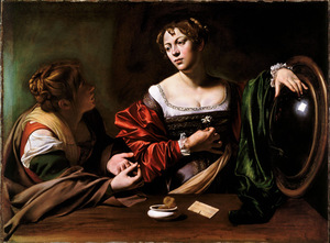 Michelangelo Merisi da Caravaggio, Martha and Mary Magdalene, 1598, Detroit Art Institute, USA