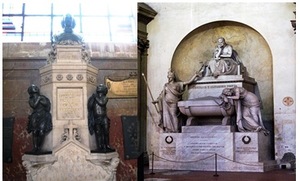 From the left: Tomb of Abbot Charles–Michel de l'Épée, L’église Saint–Roch, Paris, France; cenotaph of the poet Dante Alighieri, 1830, St. Cross Church, Florence, Italy. Photos by the author 