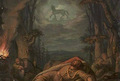 Aleksander Lesser. „Gediminas sapnuoja geležinį vilką“, 1840–1860 m., Varšuvos nacionalinis muziejus, Lenkija