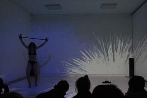 Performance of French group Zwann ei Collective “Apnea” at the gallery Meno Parkas. Photo by Airida Rekštytė