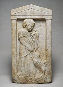 Girl Melisto tombstone, 340 m. b.c. Harvard Art Museum, Cambridge, USA