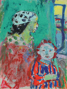Z. Varnauskas. Iš ciklo „Motina ir vaikas“, pop. mišri tech., 39,3x29,7 cm, 1999 m.