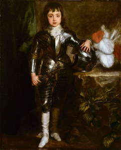 Antoon van Dyck. "Charles II, Prince of Wales, wearing armor", 1638, private collection.