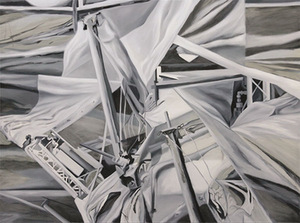Jurate Jarulytė. "Irrational sections II". Oil on canvas, 150 x 200 cm. 2012