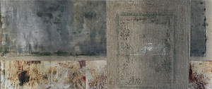 Agnė Liškauskienė. „Horizontalūs lopai. Raigardas“, 76 x 180, drobė, aliejus, 2013