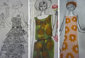 Dress sketches. Vilnius Models' House period
