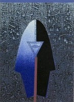 PRO MEMORIA TO ARTIST A. ŠVEGŽDA, 1996, coloured, mixed technique, 22 x 16.