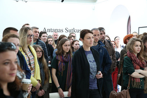 Opening of A. Sutkus exhibition "Lithuanian People." T. Pabedinskas photo