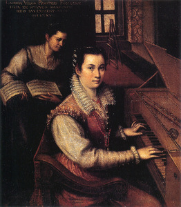 L. Fontana. „Autoportretas prie klavikordo,“ 1577 m., Accademia di San Luca, Roma, Italija