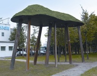 ALONE, steel, soil, 350x800x400, sculpture zone, Kaunas.