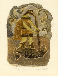 Elena Jakutytė. St. George. Without date. Paper, mixed technique, 66,5 x 50,5 cm. Lithuanian Museum of Art