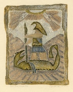 Elena Jakutytė. Dragon. 1966. Paper, mixed technique, 66,5 x 53,5 cm, Lithuanian Museum of Art