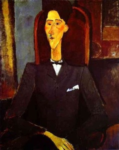 Portrait of J. Cocteau painted by A.Modigliani, 1916