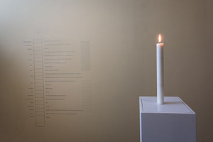 Katie Paterson, Candle from earth to the black hole, 2015. Remis Ščerbauskas photo