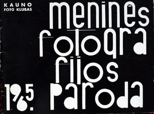 Cover of the catalogue of the first exhibition of Kaunas Photography Club, 1965