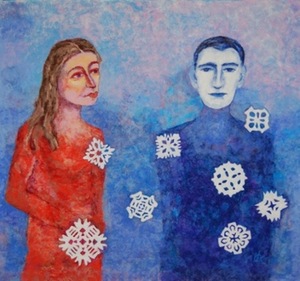 L.Kozlovienė. "Įšaldyti jausmai". 2010, 115x107, vilna, vėlimas.