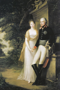 F. G. Weitsch. „Karalius Vilhelmas III ir karalienė Luizė Šarlotenburgo parke“, 1799 m., Berlyno-Branderbugo Prūsijos rūmų ir sodų fondas, Vokietija