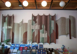 Liucija Banaitienė's tapestry at the Kaunas Central bookstore