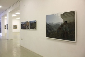 Exhibition LA MA YU RU ("Lamayuru #022" of I. Maldžiūnas, 2011, - in the foreground)