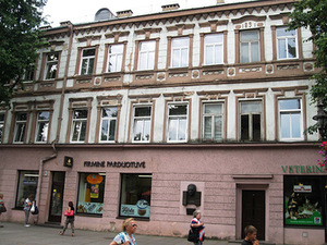 House on the Vilnius street in Kaunas, where in 1922–1932 architect Vladimiras Dubeneckis lived. Author's photo