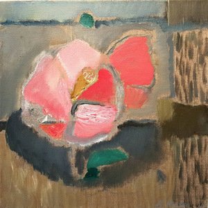 A. Petrašiūnaitė. Rose mallow, oil on canvas, 30x30, 2011
