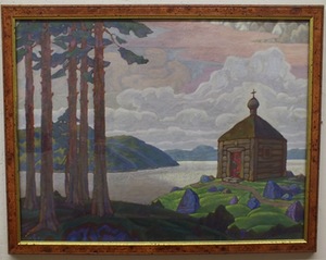 Nikolajus Rerichas. "Peizažas su koplyčia". 1903