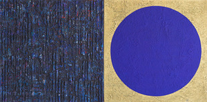 R. Čiurlionis. For the gnostic and agnostic. Oil, marble dust, paper pulp, canvas, 2013-2014