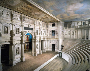 Andrea Paladijus. Teatro Olimpico interjeras, 1580–1585 m., Vinčensa, Italija