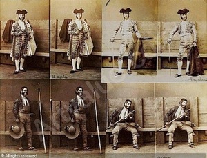 André Adolphe-Eugène Disdéri, ,“Carte de visite, toreros, el regatero, Gayetano et Ossuna,” Paris, 1860