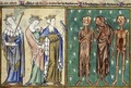 „Pasakojimas apie tris mirusiuosius ir tris gyvuosius“. Roberto iš Lilio Psalmynas, 1310 m., Prancūzija.