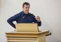 Neilas Petersonas diskusijoje „Kaunas – Europos kultūros sostinė“ VDU. VDU Menų fakulteto nuotr.