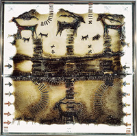 Stiklo plokštės iš ciklo „Medžioklės ženklai“, 2004.