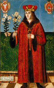 Nežinomas tapytojas, Trirankis šv. Kazimiero portretas. Apie 1520 m, Vilniaus arkikatedra.