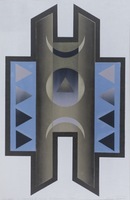 LAIKAS IR ŽENKLAS III, 1989, spalvotas, mišri technika, 77 x 50. 