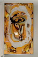 Stiklo plokštės iš ciklo „Kaukės“, 2005.