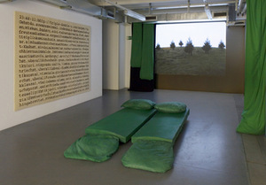 Patricija Gilytė. Instaliacija „Anykščių šilelis“, 2007. Paroda „Nordost“, Kunstarkaden, Miunchenas, Vokietija. Wilfried Petzi nuotr.