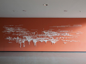 Patricija Gilytė. „Dresden_Sunrise_Sundown “, gabalinis cukrus ant sienos, 2011, 800 x 400