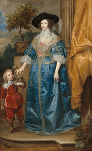 Antonis van Deikas. „Karalienė Henrieta Marija su seru Džefriu Hadsonu“, 1633 m., Nacionalinė dailės galerija, Londonas, Didžioji Britanija