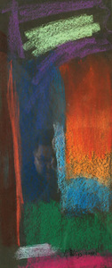 Raimundas Mikšys. „Abstrakcija“, kartonas, pastelė, 72x31,4 cm, 2007 m.