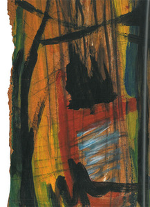 Raimundas Mikšys. „Laidotuvės“, kartonas, aliejus, 27,8x47,2 cm, 2004 m.