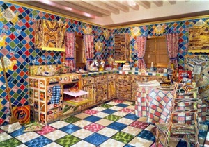 „Virtuvė“, 2005 m. Instaliacija, spalvoti karoliukai