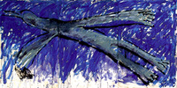 A BIRD. 1996, cardboard, oil, acrylic paint, 180x320.