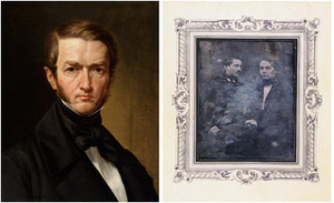 Iš kairės: K. Ruseckas, ,,Autoportretas,“ 1831 - 1840 m. LDM.  Boleslovas Ruseckas (kairėje) su broliu Tadu (?), Sankt Peterburgas, 1850 m.,  Paspalvintas dagerotipas, LNM.
