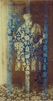 ŠTAI IR AŠ, 1998-99, 147 × 75, foto audinys, medvilnės siūlai, fotomontažas, siuvinėjimas, purškimas.