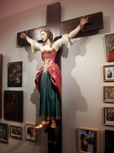 Statue of St. Vilgefortis (17th century), Archdiocese Museum, Graz, Austria